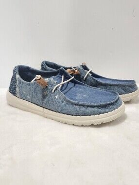 Hey Dude Wendy Blue Crafted Boho Western Casual Slip On Shoes Womens 11